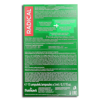Radical Ampułki, kuracja wzmacniająca, 15 ampułek x 5 ml