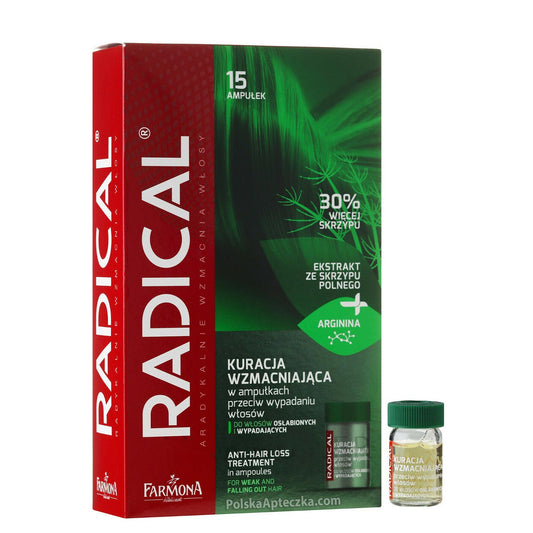 Radical Ampułki, kuracja wzmacniająca, 15 ampułek x 5 ml, Farmona