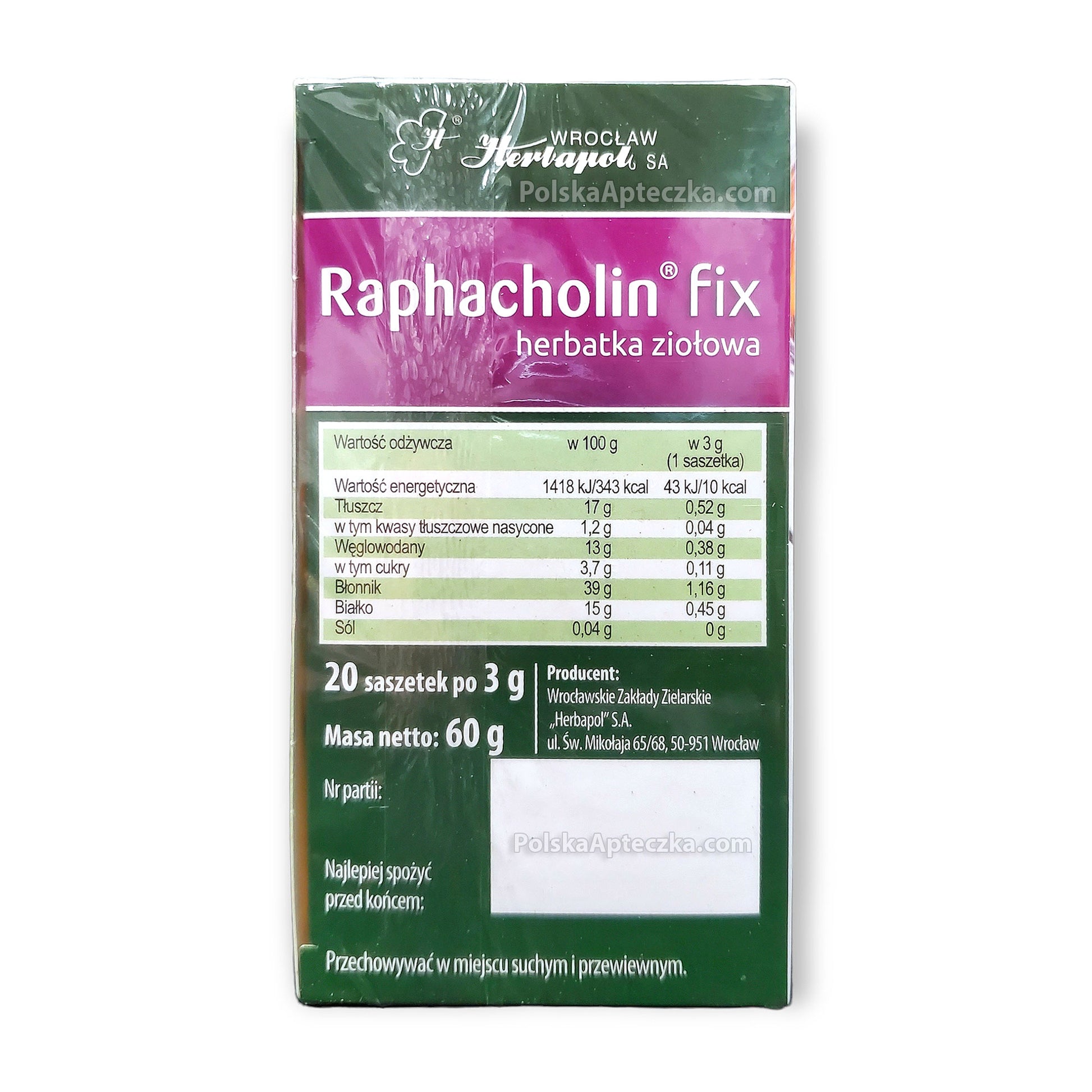 Raphacholin Fix herbatka ziołowa na dobre trawienie