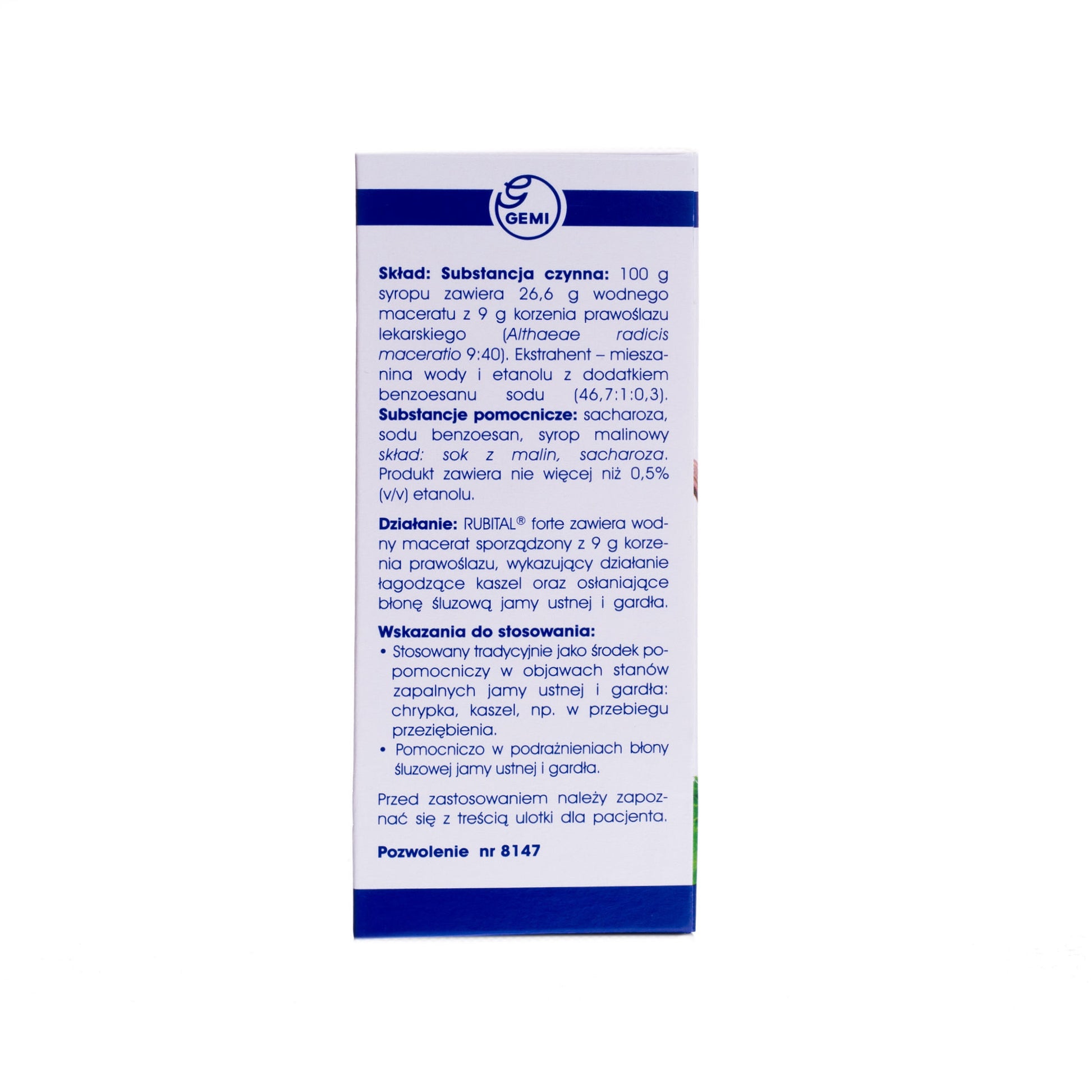 Rubital Forte Syrop 125g back