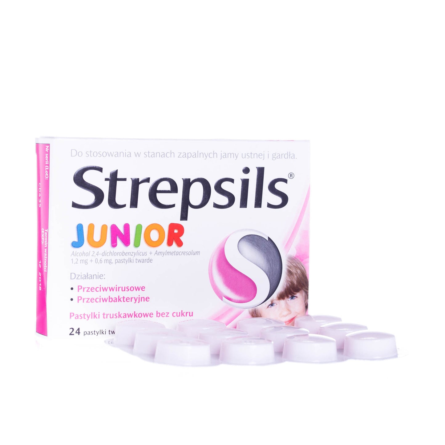 Strepsils Junior, pastylki twarde do ssania