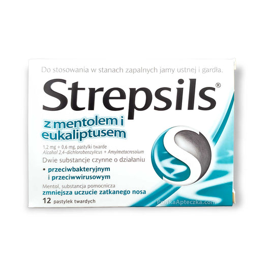 Strepsils z mentolem i eukaliptusem, 12 tabl.