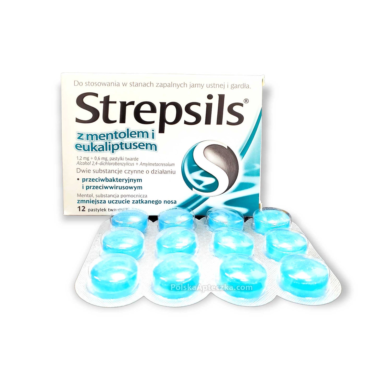 Strepsils z mentolem i eukaliptusem, 12 tabl.