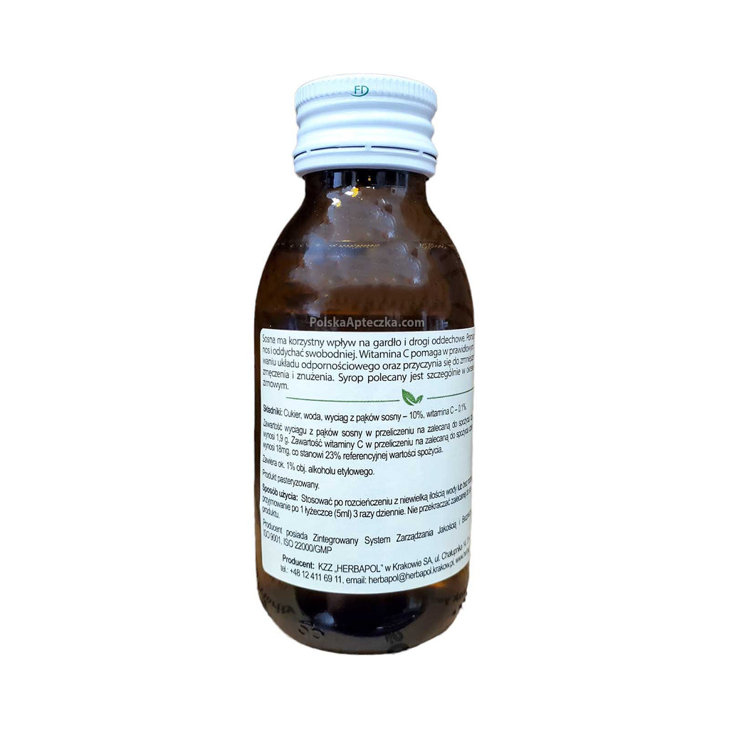 Syrop Sosnowy z witamina c bottle back