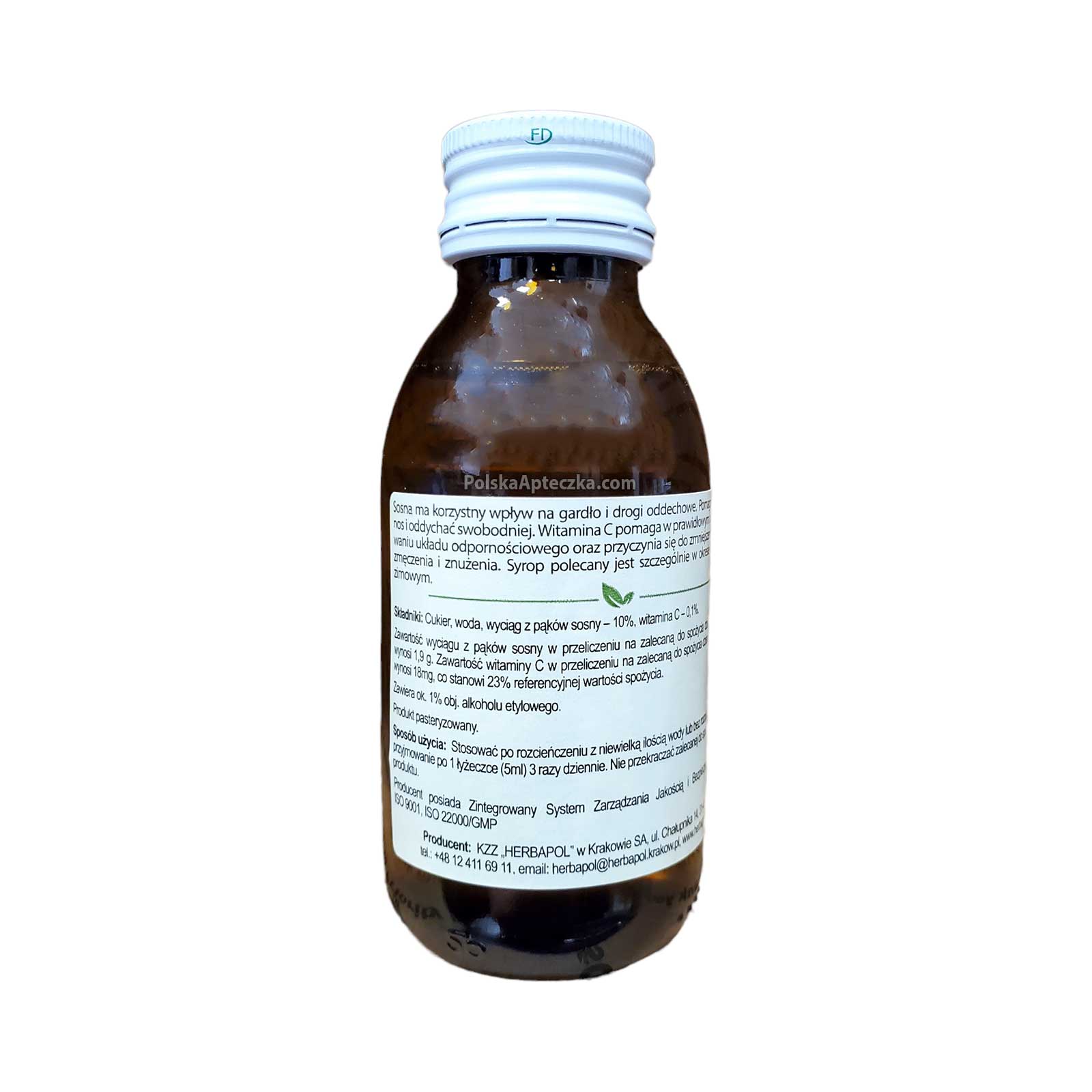 Syrop Sosnowy z witamina c bottle back