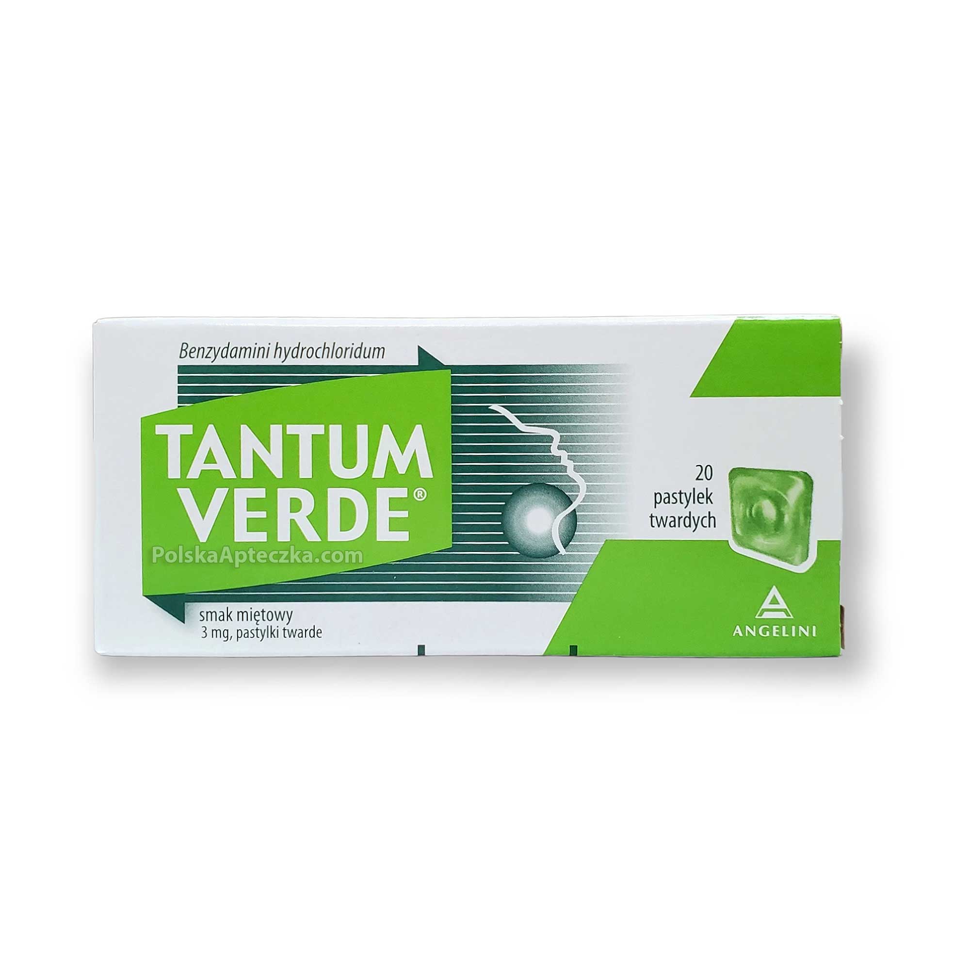 Tantum Verde mint lozenges for sore throat relief, 3mg benzydamine, 20 tablets