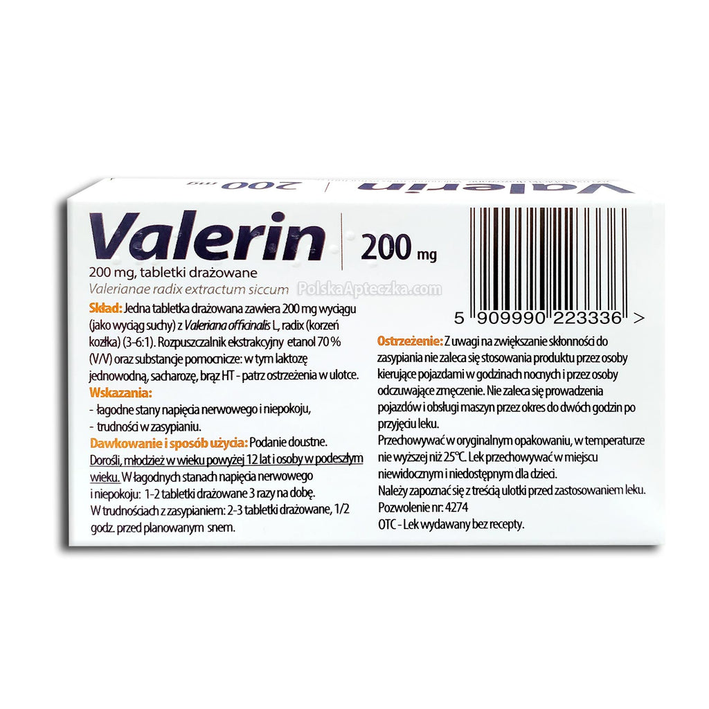 Valerin 200mg, 15 tablets