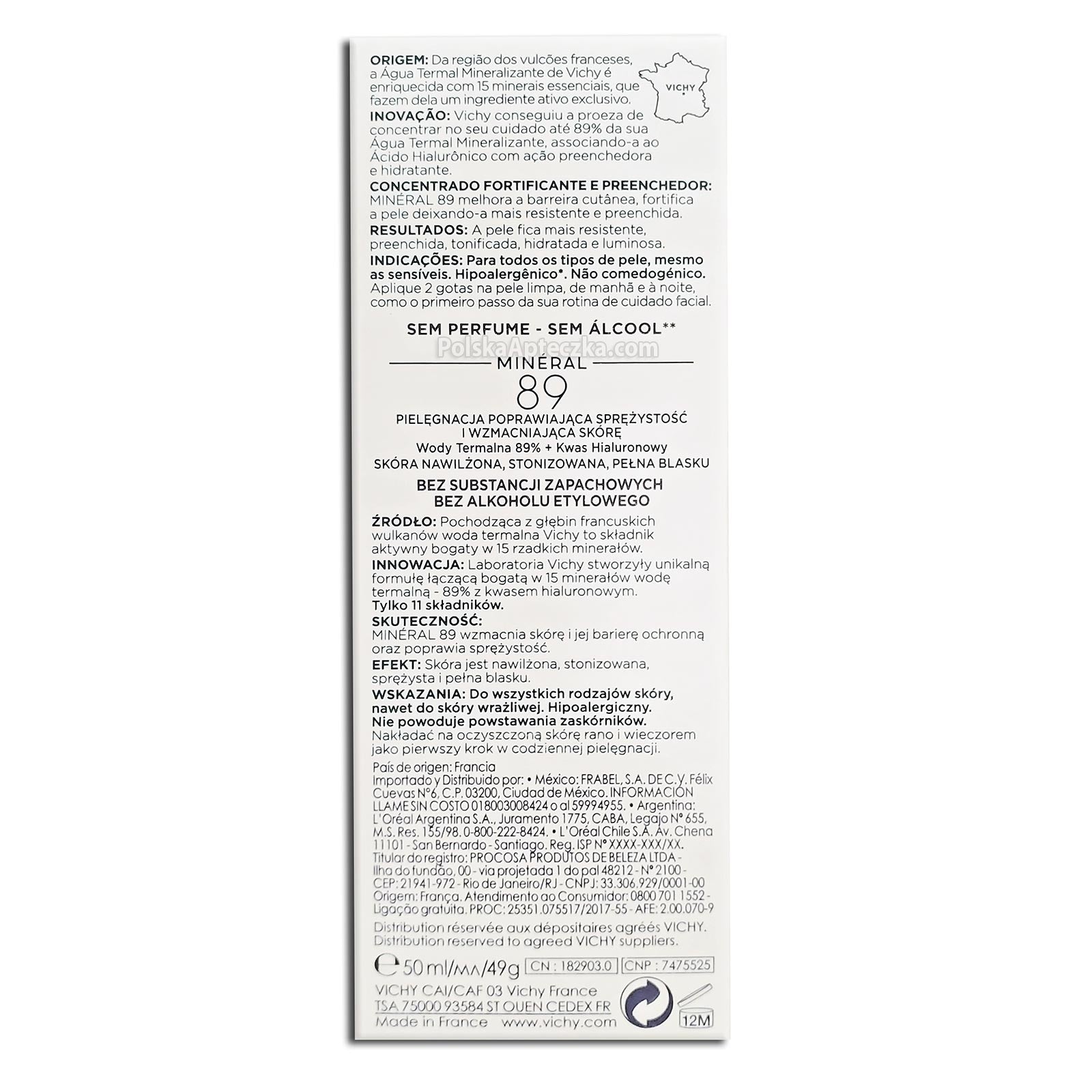 Vichy, MINERAL 89, codzienny booster nawilżająco-wzmacniający, 50ml