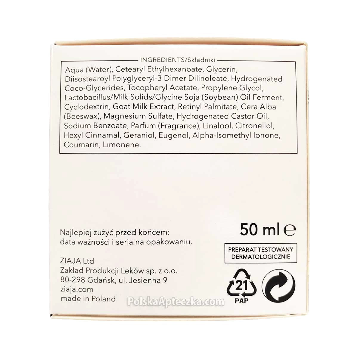 Ziaja, Kozie Mleko, Krem 2, 50ml