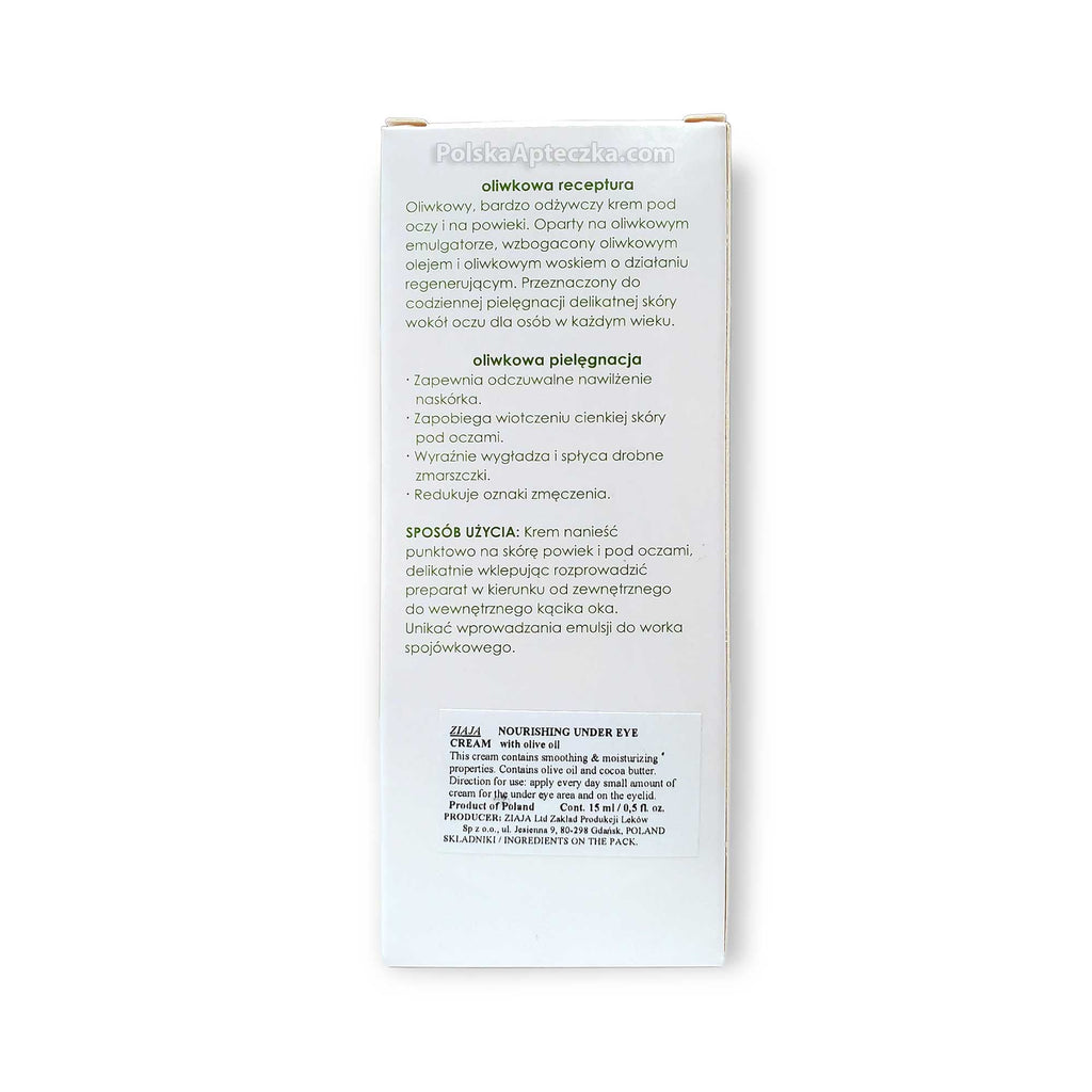 Ziaja, Herbika Plant Oliwkowy odżywczy krem pod oczy i na powieki 15ml - Apteczka | Proton Nutrition