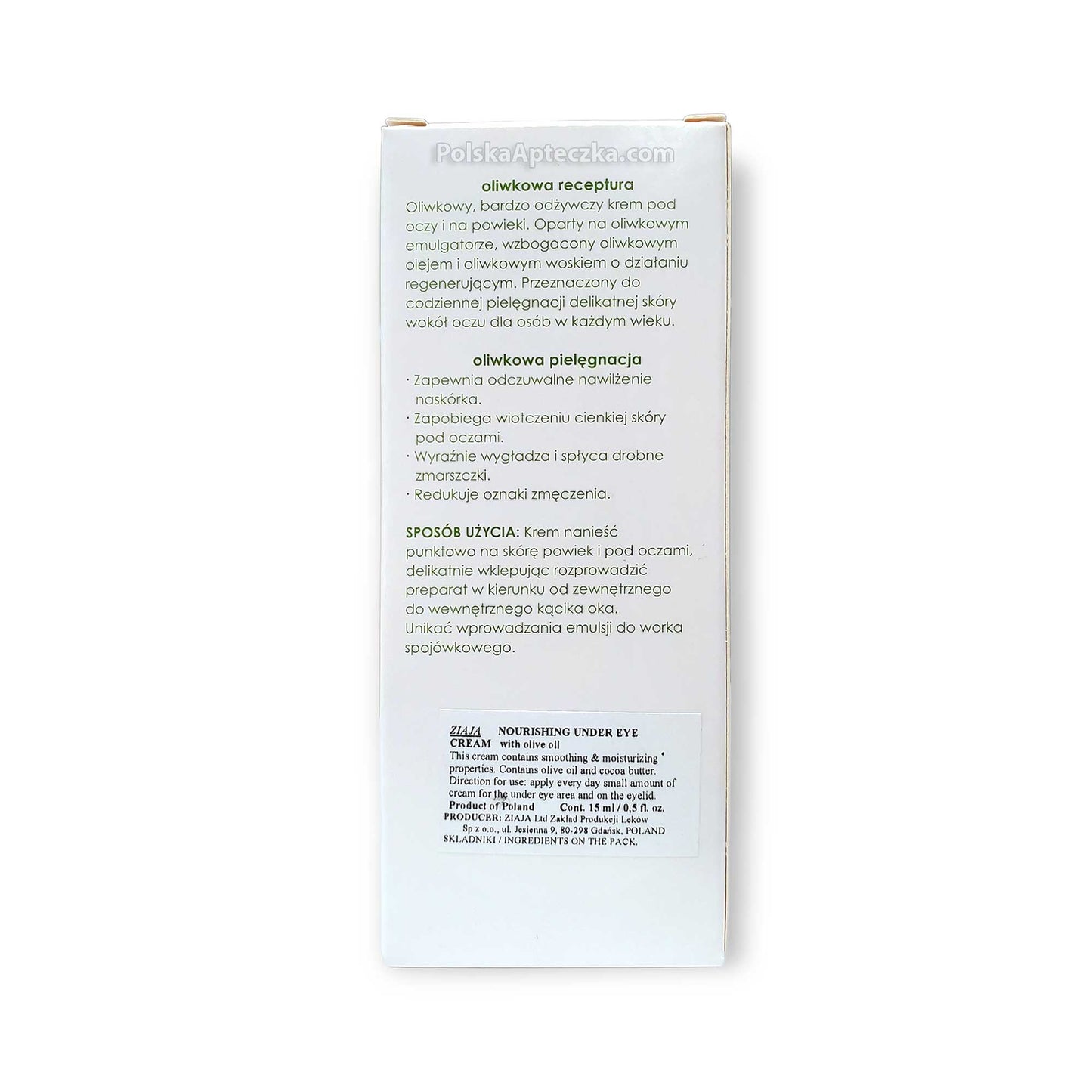 Ziaja, Herbika Plant Oliwkowy odżywczy krem pod oczy i na powieki 15ml