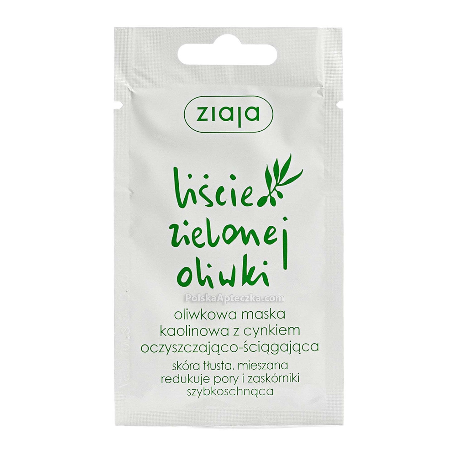 Ziaja, Liście Zielonej Oliwki Oliwkowa maska kaolinowa z cynkiem oczyszczjąco-ściągająca 7 ml