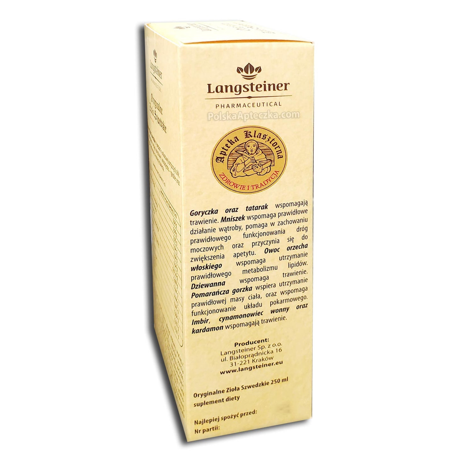 Bitter Oryginalne Zioła Szwedzkie 250ml, Langsteiner