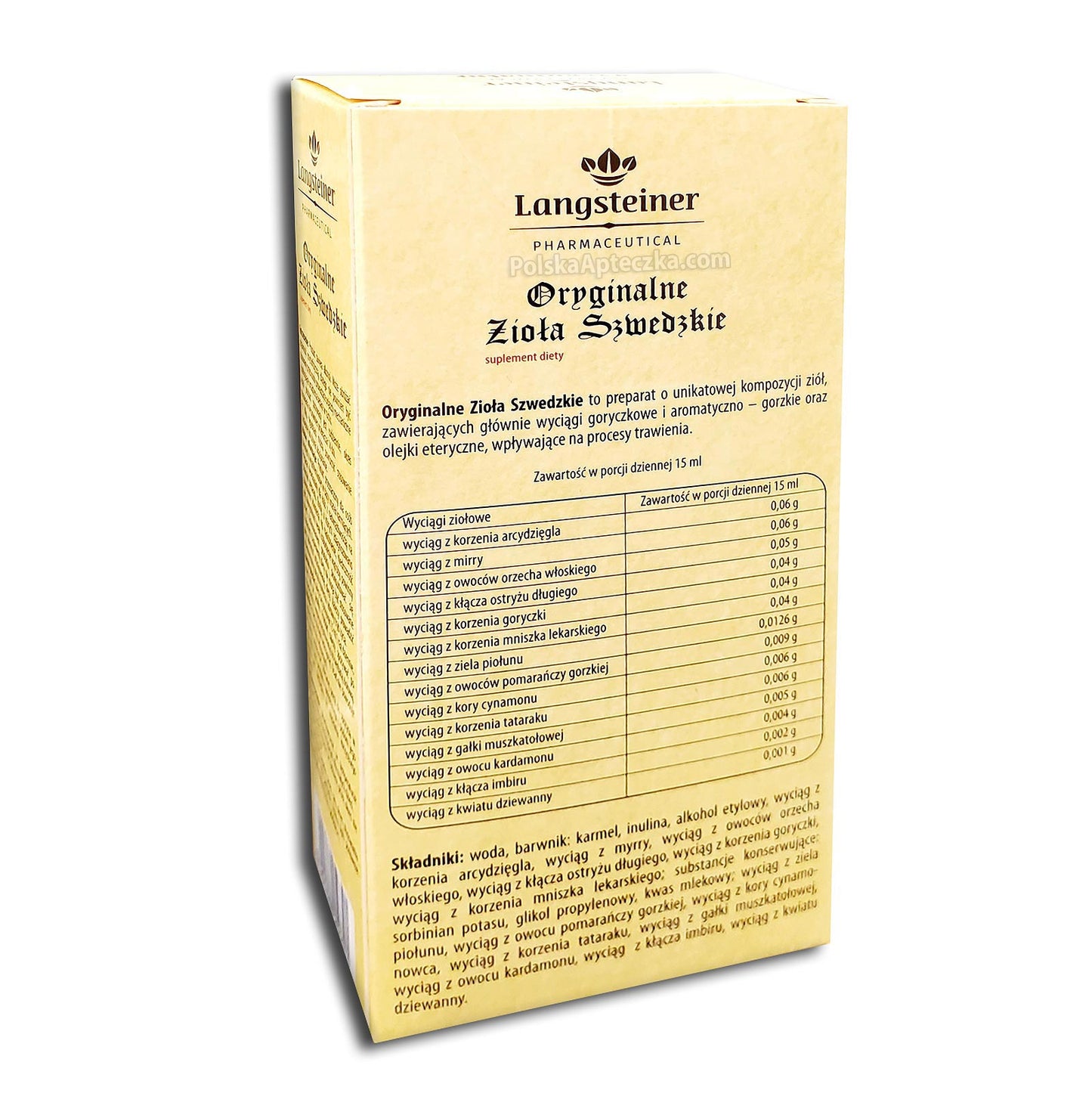 Bitter Oryginalne Zioła Szwedzkie 250ml, Langsteiner